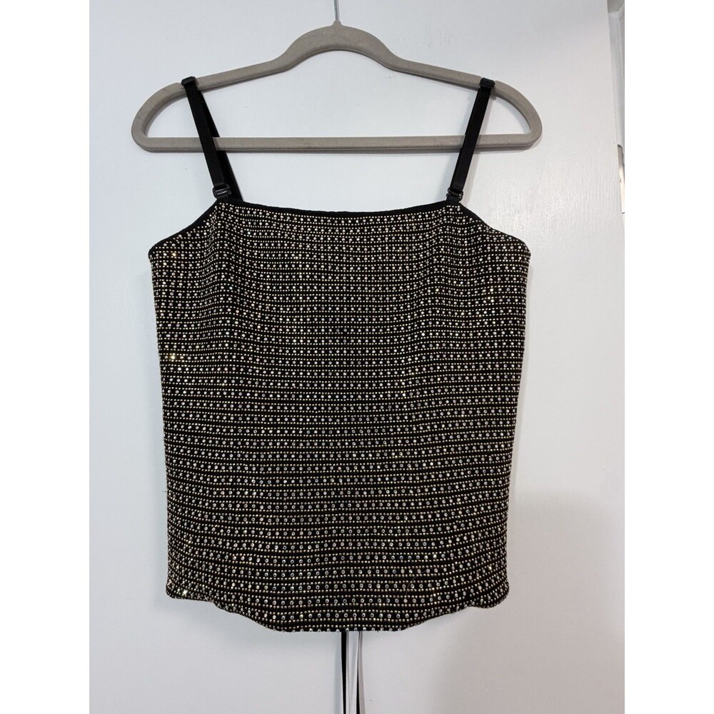 ST JOHN COUTERE By Marie Gray Black Gold Embelished Shimmer Evening Corset Top 8
